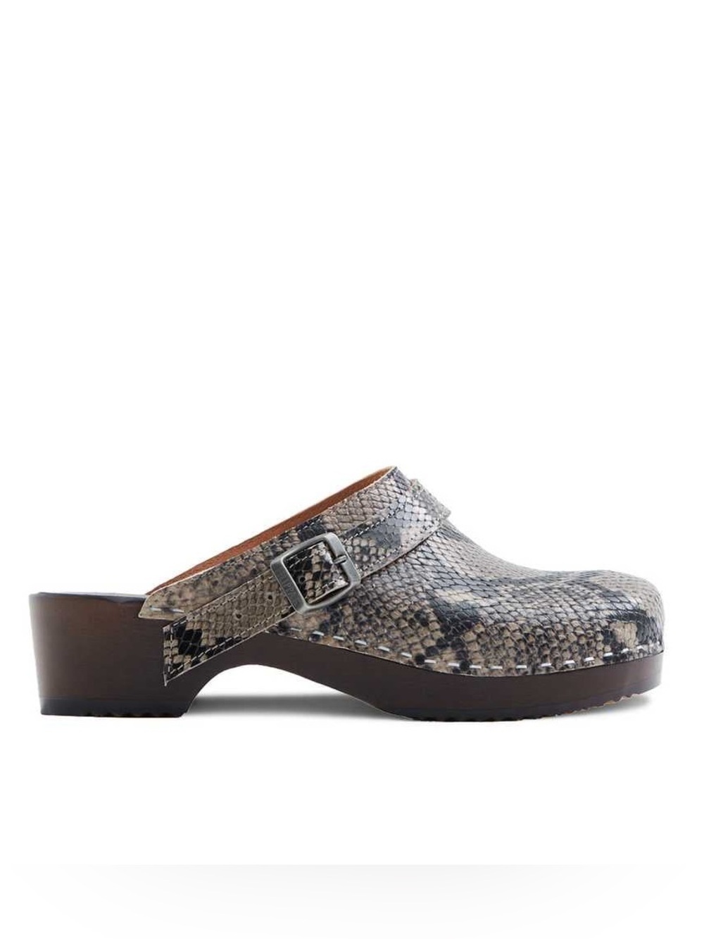 Filippa K x Swedish Hasbeens Snake Print Wooden Clogs EU 38 NWOB